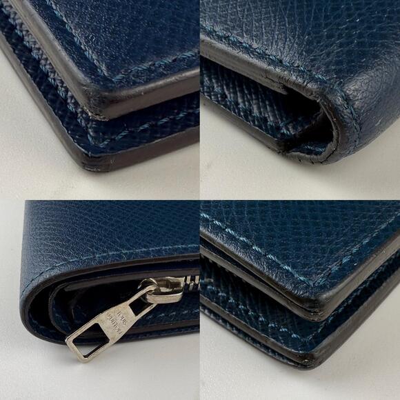 💎✨Authentic Louis Vuitton Navy Blue Leather Wallet Card Organizer - Picture 3 of 7